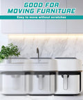 12 Pieces Self Adhesive Appliance Rollers With 360 Degree Rotation Caster Wheels showing easy movement of a countertop appliance