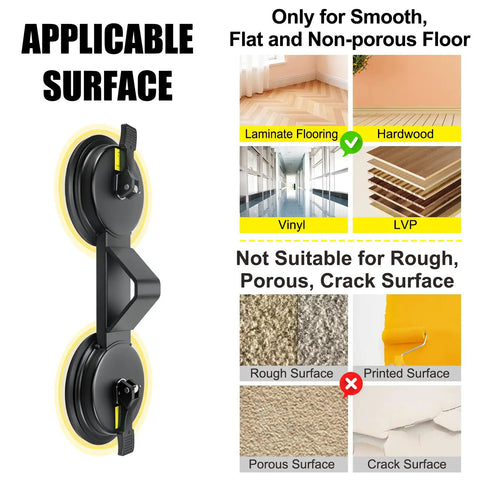 Heavy Duty Workhorse Floor Gap Fixer Tool With 45 Degree Striking Surface And Dual Enhanced Suction Cups For Pro Grade Plank Grabber Gaps In Laminate And Vinyl Flooring Iron Build For Durable Floor Gap Repair