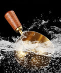 Stainless Steel Espresso Measuring Cup 6 Oz 180 Ml With Wooden Handle And V Shaped Spout For Brewing Espresso Measuring Sauces