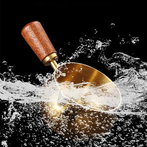 Stainless Steel Espresso Measuring Cup 6 Oz 180 Ml With Wooden Handle And V Shaped Spout For Brewing Espresso Measuring Sauces