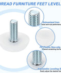 Product image of No More Wobbling With These Premium 24 Pack M6 Screw On Table Feet Adjustable Leveling Glides with galvanized iron screw.