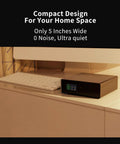 Smart UPS 150W LiFePO4 Battery Backup For NAS And Mini PC With Remote App Control on desk, compact 5-inch design.