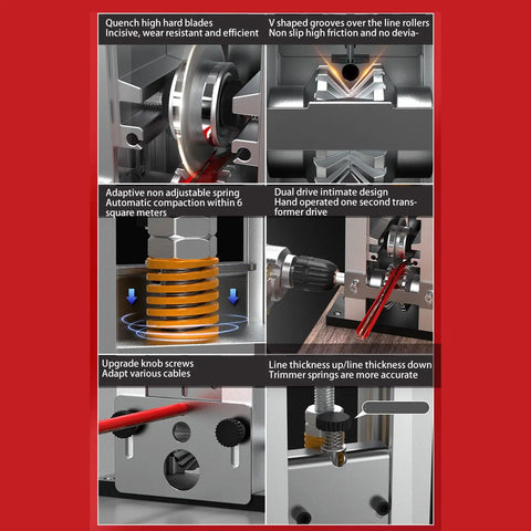 Heavy Duty Manual Wire Stripper Machine For Scrap Copper features adaptive spring and quench blades for efficient wire stripping.