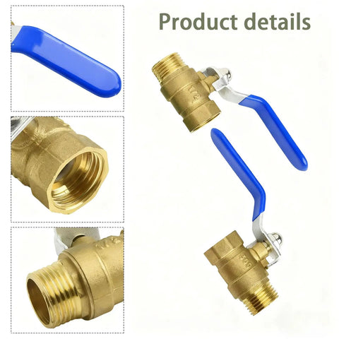 One Half Inch Forged Brass Ball Valve With Male To Female NPT Thread Full Port Connection 2 Pack Heavy Duty M To F NPT Shut Off Valves