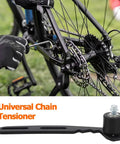 Upgrade Your Ride With This Ultimate Mini Bike Chain Tensioner Adjuster Kit Perfect For Ct200 U Mb200 Bt200X Models To Keep Your Drive Smooth And Tight While Adding Some Real Style To Your Daily Grind. black universal chain tensioner adjuster kit on bicycle rear wheel
