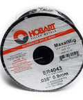 Heavy Duty Er4043 Aluminum Mig Welding Wire .035 Inch Diameter One Pound Spool in packaging for metal fabrication projects.