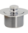 Heavy Duty Polished Chrome Tub Drain Plug Pull Style Bathtub Stopper With Smooth Coarse Threading Push To Close, 1-1/2 inch size.