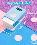 One Inch Circle Punch For Paper Crafts And Scrapbooking Upgraded Easy Punch With Large Handle And Visible Blade on paper sheets