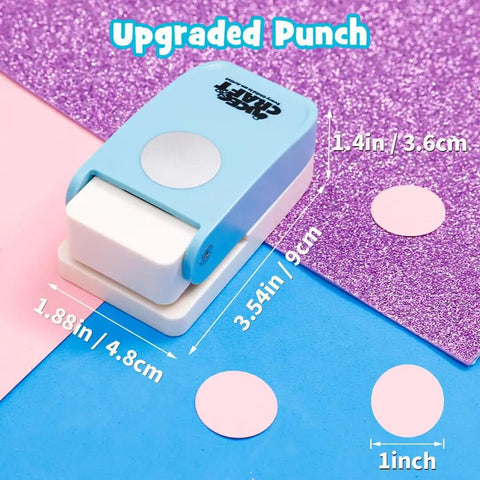 One Inch Circle Punch For Paper Crafts And Scrapbooking Upgraded Easy Punch With Large Handle And Visible Blade on paper sheets
