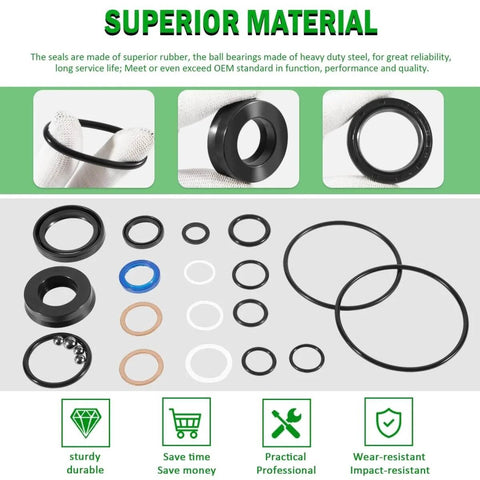 Premium Floor Jack Seal Replacement Kit For 1.5 Ton 328.12002 And 328.12001 Series with O Rings and Piston Seal