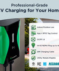 Lightning Fast Level 2 EV Charger With 40A NEMA 14-50 Plug Or 48A Hardwire 240V Smart WiFi Charging Station, indoor outdoor use