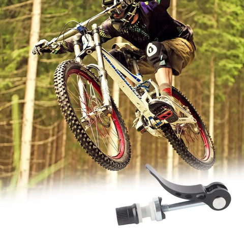 Mountain biker with Lightweight Aluminum Alloy Quick Release Seat Post Clamp And Binder Clip For Road And Mountain Bikes