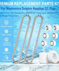 Climbing Ring Timing Track Guide Wheel Replacement Kit For Dolphin Nautilus CC Plus Robotic Pool Cleaner components displayed.