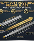Heavy Duty Locking Drawer Slides 500 Pound Full Extension With Two Way Lock In Lock Out For Secure Transit In RVs Trucks Trailers And Mechanical Cabinets, steel slide set