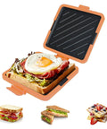 Heatwave Microwave Toastie Maker With Nonstick Tray And Panini Press Dishwasher Safe Compact 5.5x5.5 Inch Orange For Fast Easy Sammies
