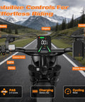 Electric Dirt Bike For Adults With 2500W Peak Motor, 36MPH Top Speed, handlebar controls, lights, display, and phone mount