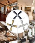 Glow In The Dark Ceiling Fan Pull Chain Extension Kit Featuring Slick Fluorescent Link Plus Hassle Free Swap For Quiet Sleek Home Fixes Every Single Day in various interior settings showing different ceiling fan designs.