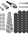 60 Pieces Rotary Cutting Wheels Tool Kit With Resin Cut Off Discs And Diamond Grit Blades For Wood Glass Plastic Stone Metal Perfect For DIYers Using Electric Grinders And Drills Plus Mini HSS Saw Blades With Mandrels