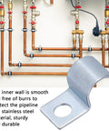 Plumbing setup with Stainless Steel Pipe Clamp Set 20 Pack Single Hole Clips Zinc Plated for Rubber Rings and Steel Pipes 10mm