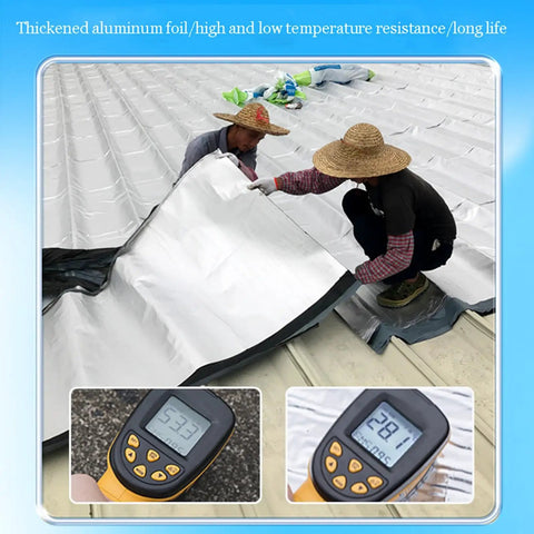 Workers applying Self Adhesive Ice And Water Shield Roof Underlayment Roll No Sweat Asphalt Shingle Repair Tape for roofing.