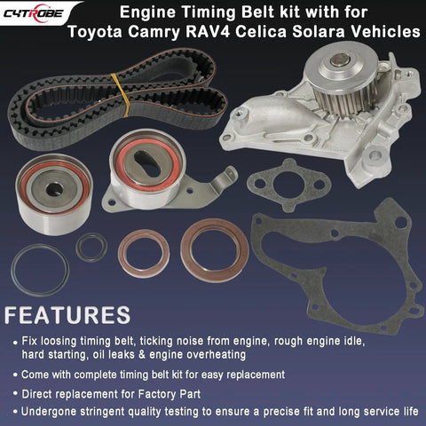 Toyota Timing Belt Kit With Water Pump For 2.0L 2.2L 3SFE 5SFE Engines Fits Camry RAV4 Celica MR2 Solara 1987 2001 OE Replacement