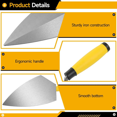 Masonry Hand Tool Set With Concrete Trowel Kit Including Brick Trowel Pointing Trowel And Edging Trowel Soft Grip Handle Tools detail