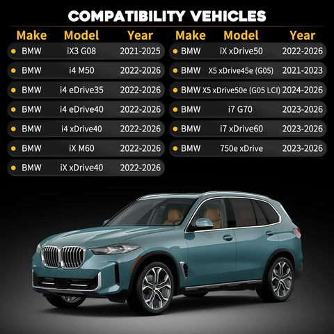 Compatibility list of BMW models with years for High Voltage Pyro Fuse Actuator Battery Disconnect Switch Heavy Duty Fix Fit For BMW i4 iX iX3 i7 i5 X5 X6 XM 2021 2026.