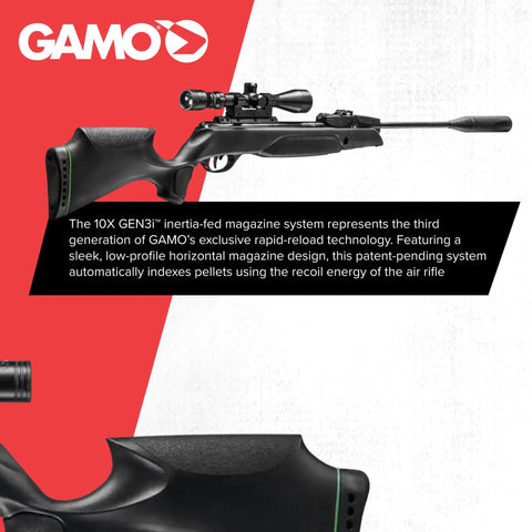 Dual Mode Break Barrel Air Rifle With Semi Auto And Full Auto Fire 1300 FPS .22 Caliber Mach 1, featuring Gamo magazine system