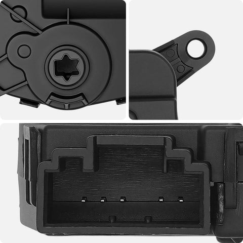 BDAN-00024 Main HVAC air door actuator replacement showing connector and mounting details for Jeep and Fiat vehicles.