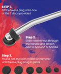 Diesel Engine Frost Plug Installer Remover Kit 10 Piece Pro Grade Heavy Duty with instructions for freeze plug installation