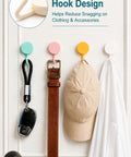 Sixteen Pack Dead Easy Colorful Adhesive Wall Hooks Self Stick Strong Tape No Drill Renter Friendly Low Key Decorative Style Quick Mount Organization For Any Space Major Room Refresh with smooth rounded design.