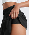 Ruffle Skirt Overlay Workout Shorts For Women With High Rise Waist Built In Mesh Liner Quick Dry Soft Fabric 1.5 Inch Inseam detail