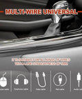 Car Cable Concealer Sleeve Kit With Adhesive Covers for USB and Audio Video Cables in a car interior setting