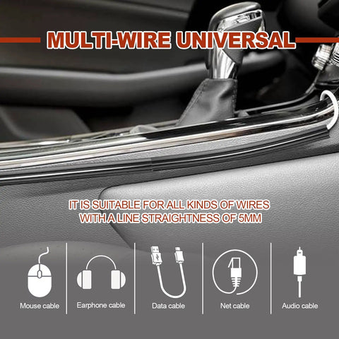 Car Cable Concealer Sleeve Kit With Adhesive Covers for USB and Audio Video Cables in a car interior setting