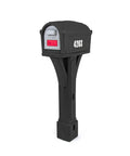 Top Grade Classic Black Plastic Residential Mailbox With Standalone Yard Post Mount Combo Kit, showing front view with dual magnetic doors.