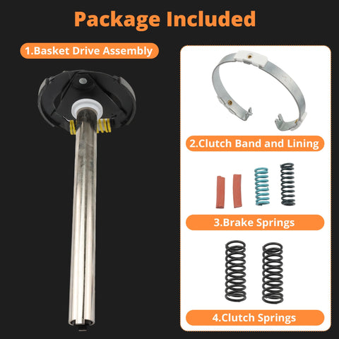 Washer Basket Drive And Brake Assembly Repair Kit For Top Load Washers Replaces WP64208 285209 388952 And Restores Spin, Safety, Longevity Fits Whirlpool Maytag Kenmore KitchenAid Jenn Air And More