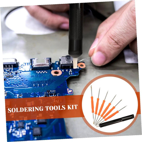 Six Piece Soldering Assist Set Desoldering Pump And Wick Kit For PCBs One Handed Solder Aid Tools Desolder Sucker Rosin Core Wick