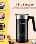 4 In 1 Electric Milk Frother And Warmer With Large 10oz Capacity Delivers Dense Hot Foam Or Light Foam Heats Milk Or Froths Cold Milk