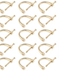 Heavy Duty Gold U Shape D Ring Screw Eyes 15 Pack Rust Resistant Alloy Strap Hardware For Bags Saddlery And Rigging Snap On Hassle Free Rock Solid Gear Upgrade with included screwdriver.