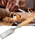 Pro Level Wood Chisel Set With Sturdy Wooden Handles And Razor Sharp Steel Blades Built Tough For Smooth Carving And Quick Detail Work By Everyday Craftsmen Woodworking Hardware For Carpenters And Hobbyists, 38mm blade in use.