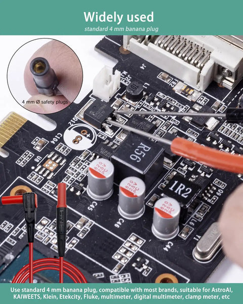 Flexible Back Probe Kit With Ultra Thin 1mm Steel Needles For Tight Car Wiring Access on a circuit board