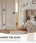 Cozy bedroom scene with 100 Piece Felt Cabinet Door Bumpers Self Adhesive Soft Close Absorb Impact And Reduce Noise 0.4 Inch Diameter.