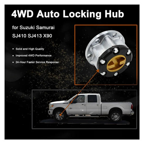 Slick Mechanical Wheel Locking Hubs Compatible With Suzuki Samurai SJ413 Jimny Vitara Escudo Sierra 26 Spline close-up view.