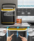 Countertop Ice Maker Machine Portable Compact Bullet Ice Maker With Self Cleaning 9 Ice Cubes In 6 Minutes 26 Lbs Per Day Quiet Under 35 Decibel operation panel