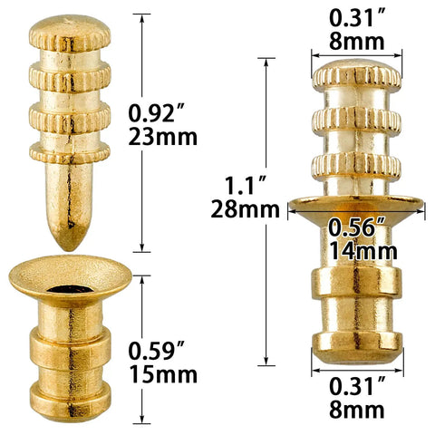 Heavy Duty Table Leaf Connectors And Bolt Sleeves For Extension Dining Tables Rock Solid Zinc Alloy Hardware dimensions 23mm and 28mm brass plated