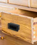Black Aluminum Hidden Recessed Door Handles 2 Pack Concealed Cabinet Pulls For Furniture Doors And Drawers installed on wooden drawer