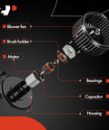 Exploded view of HVAC A C Blower Motor With Fan Cage Replacement For Chevy GMC Cadillac Trucks showing components.