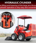 Mini Skid Steer Loader HY480D 23HP V Twin Honda GX690 with hydraulic arm, wheeled sit down operation, bucket included.
