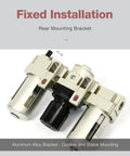All In One 1/4 Inch NPT FRL Compressed Air Filter Regulator Lubricator Three Units Combo with water and oil trap, semi auto drain