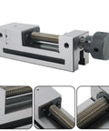 Dead Nuts Accurate Toolmaker Vise featuring a solid 2 inch jaw setup for CNC milling and grinding, showcasing precise workholding.